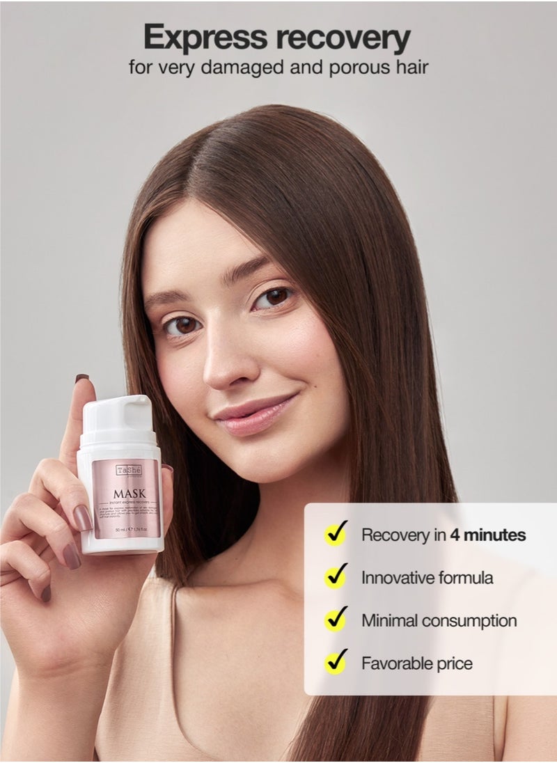 Express Peptide Bond Repair Hair Mask | 60-Second Molecular Restructure for Damaged & Porous Hair | 5× Stronger, Instant Shine | Sulfate & Silicone-Free | 50 ml