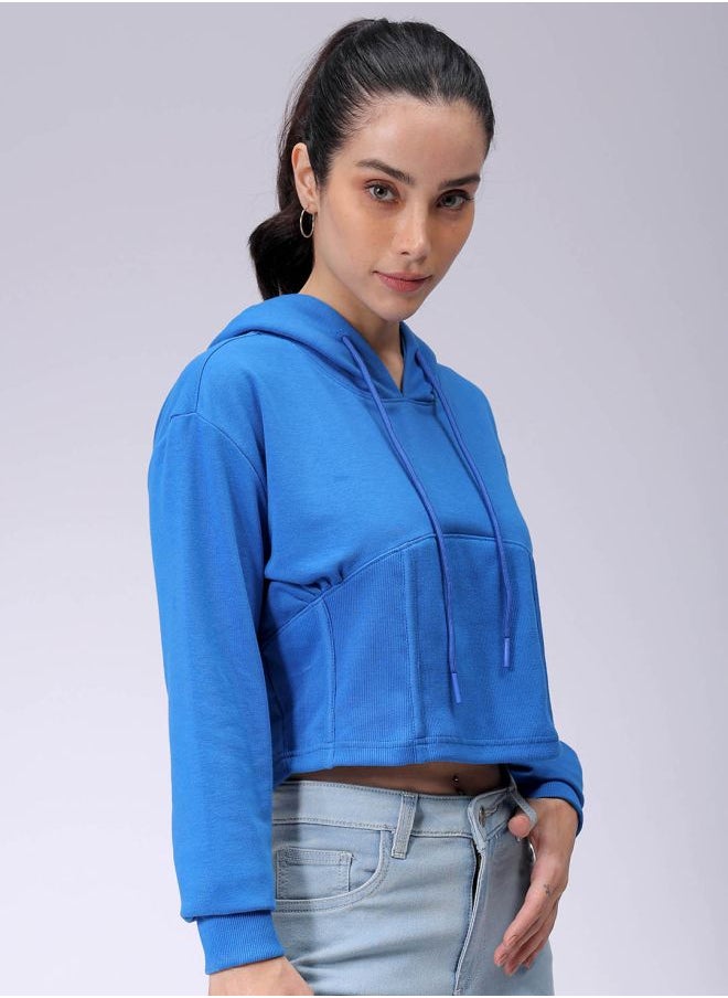 Women Fitted Solid Corset Sweatshirt