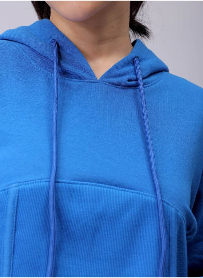 Women Fitted Solid Corset Sweatshirt
