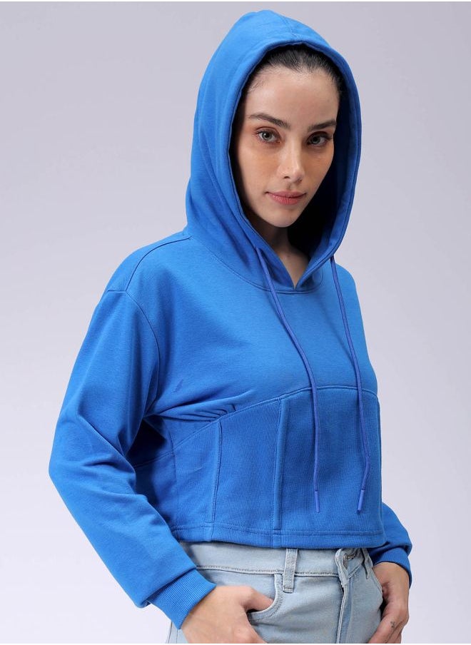 Women Fitted Solid Corset Sweatshirt