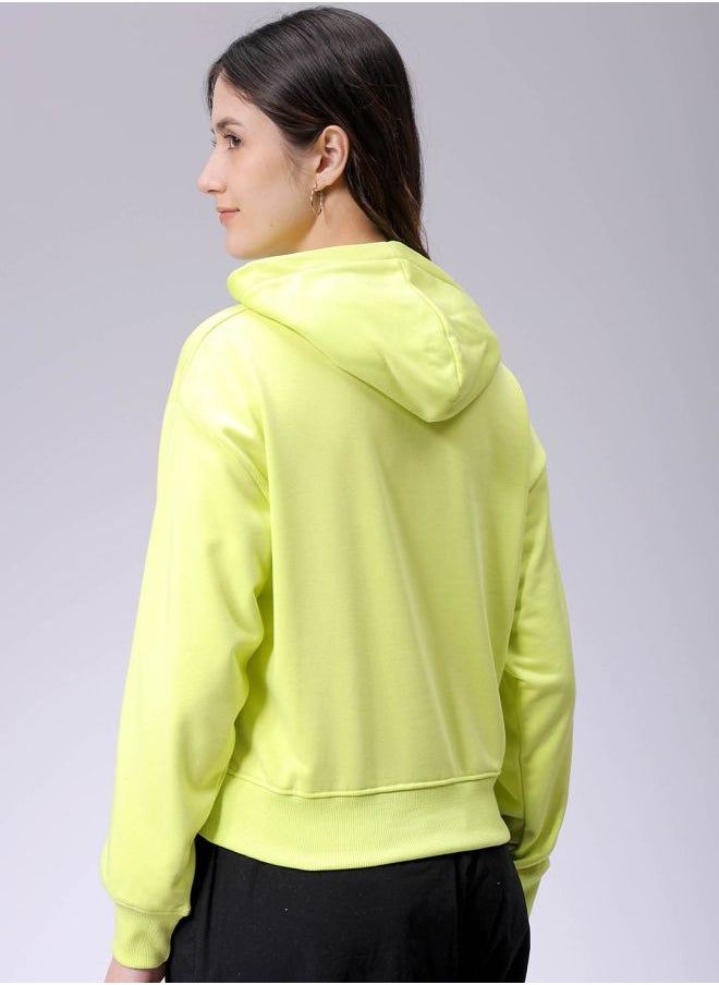 Women Relaxed Fit Holographic Hooded Sweatshirt