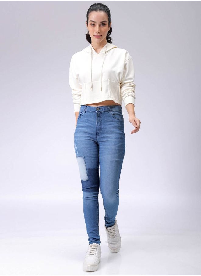 Women Fitted Solid Corset Sweatshirt