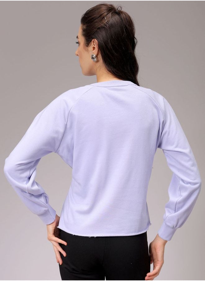 Women Fit and Flared Solid Shirred Sweatshirt