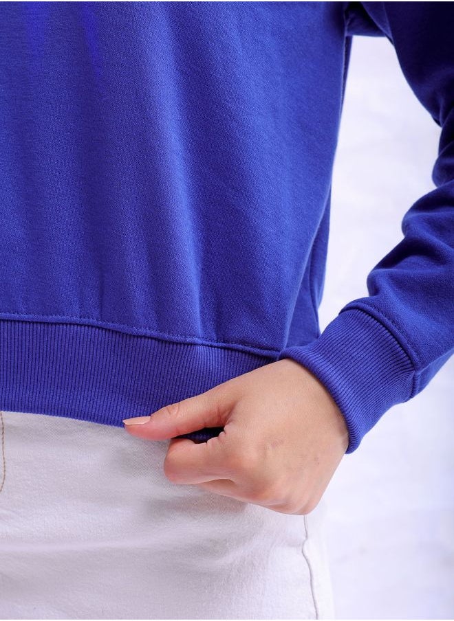 Women Regular Fit Solid Overhead Crewneck Sweatshirt