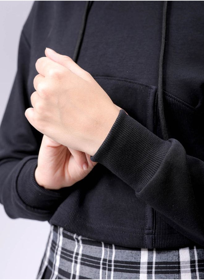 Women Fitted Solid Corset Sweatshirt