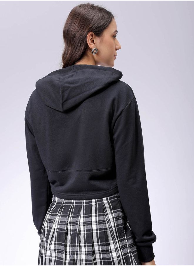 Women Fitted Solid Corset Sweatshirt