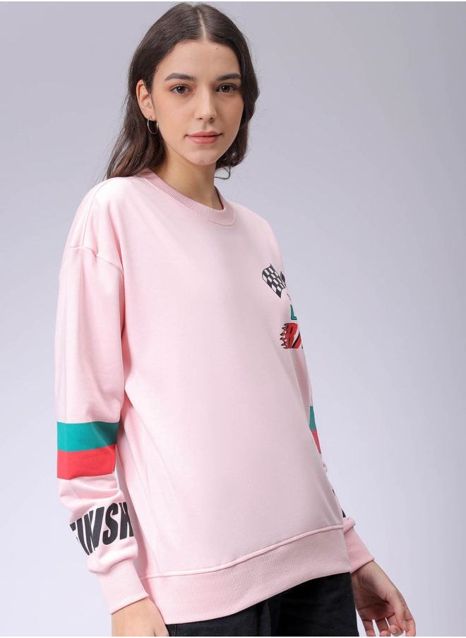 Women Boxy Fit Racing Oversized Sweatshirt