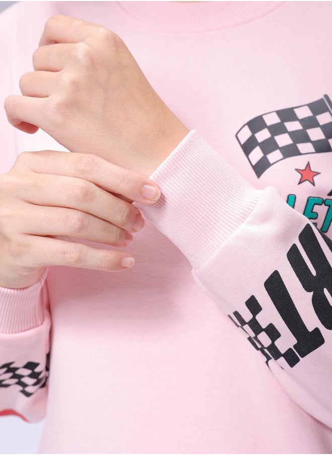 Women Boxy Fit Racing Oversized Sweatshirt