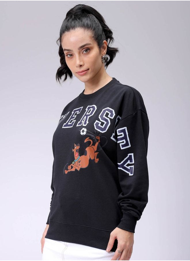 Women Boxy Fit Scooby Doo Oversized Sweatshirt
