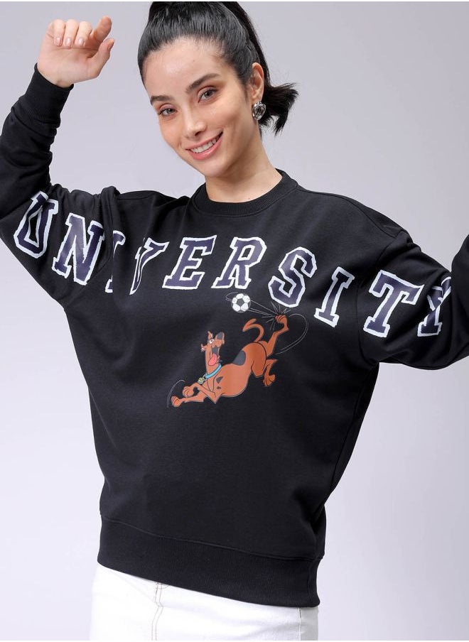Women Boxy Fit Scooby Doo Oversized Sweatshirt