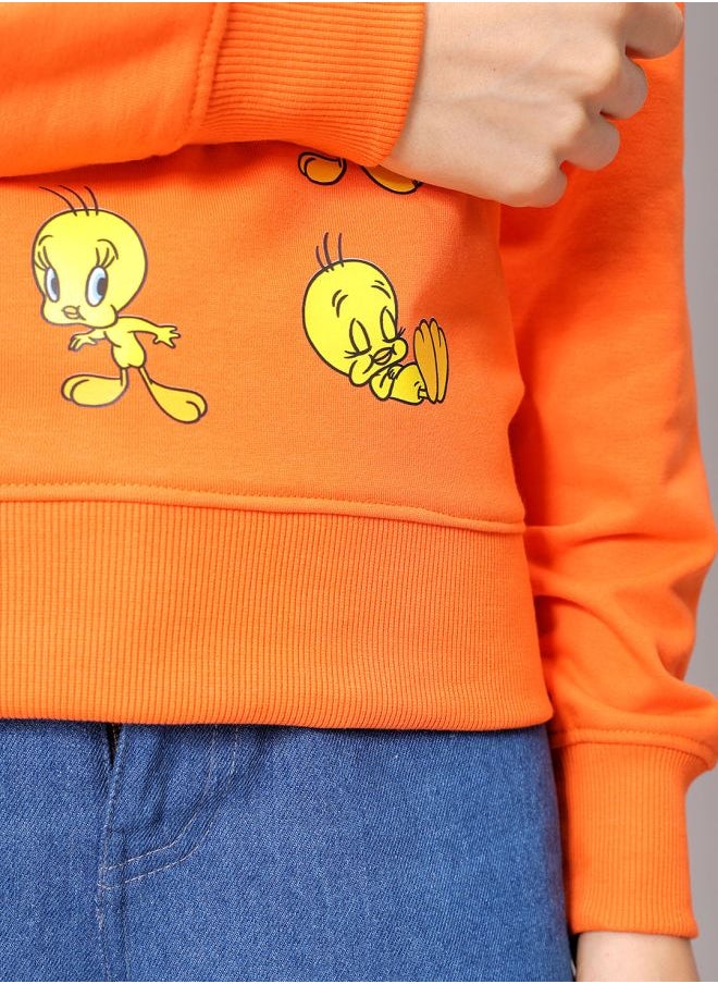 Women Boxy Fit Looney Tunes Oversized Sweatshirt