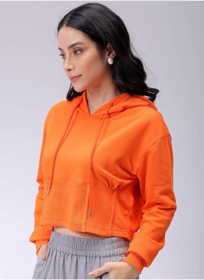 Women Fitted Solid Corset Sweatshirt
