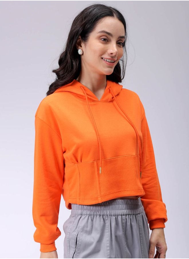 Women Fitted Solid Corset Sweatshirt