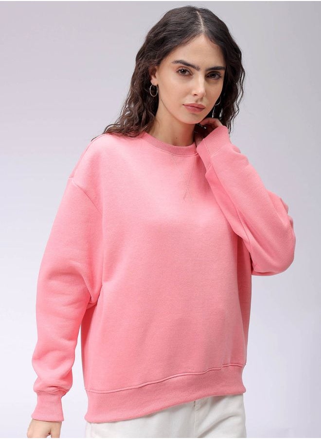 Women Boxy Fit Solid Oversized Sweatshirt
