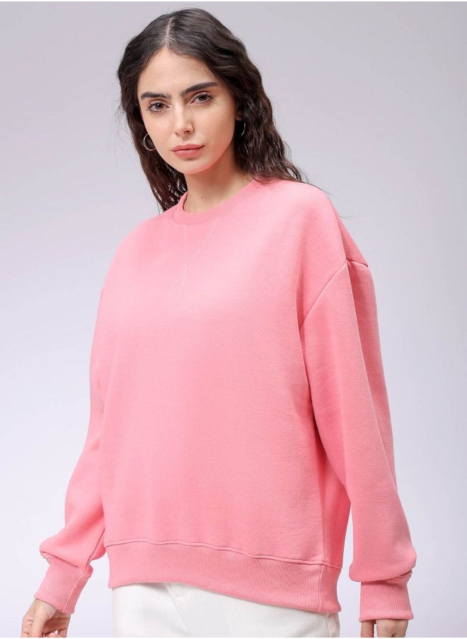 Women Boxy Fit Solid Oversized Sweatshirt