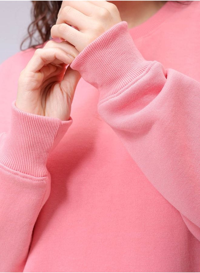 Women Boxy Fit Solid Oversized Sweatshirt