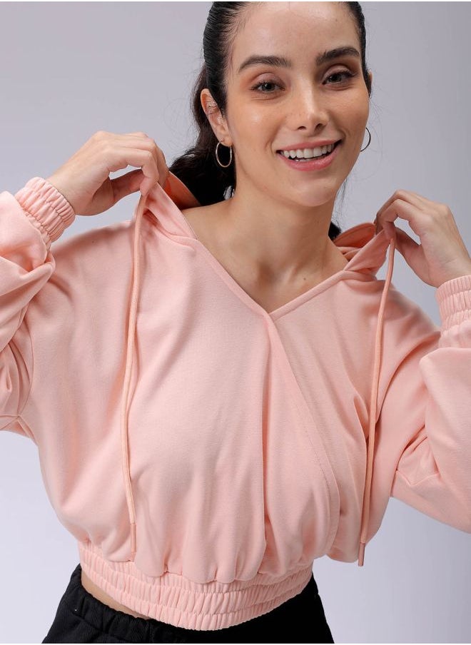 Women Regular Fit Solid Wrap Sweatshirt