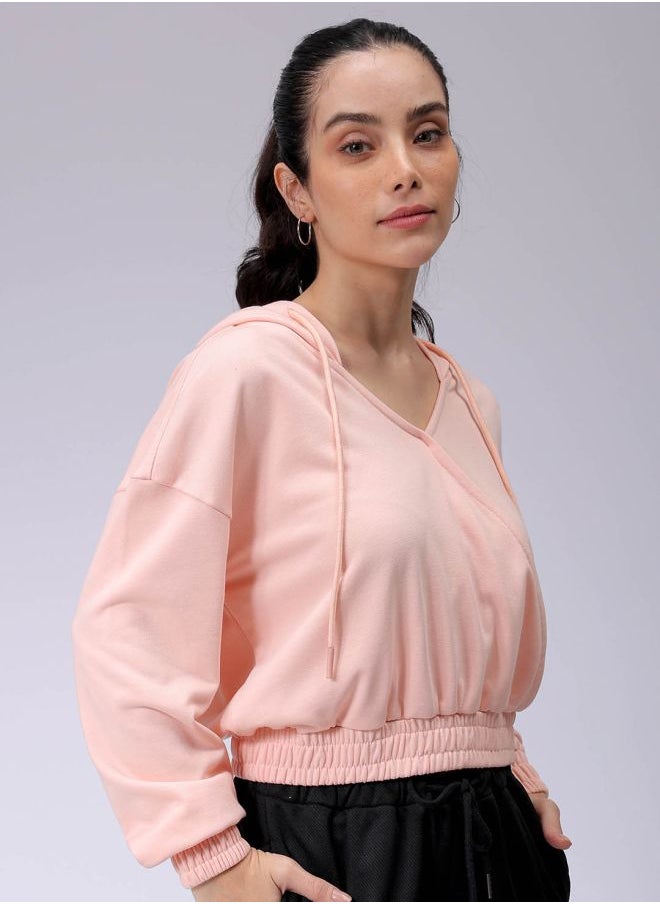 Women Regular Fit Solid Wrap Sweatshirt