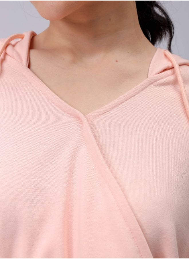 Women Regular Fit Solid Wrap Sweatshirt