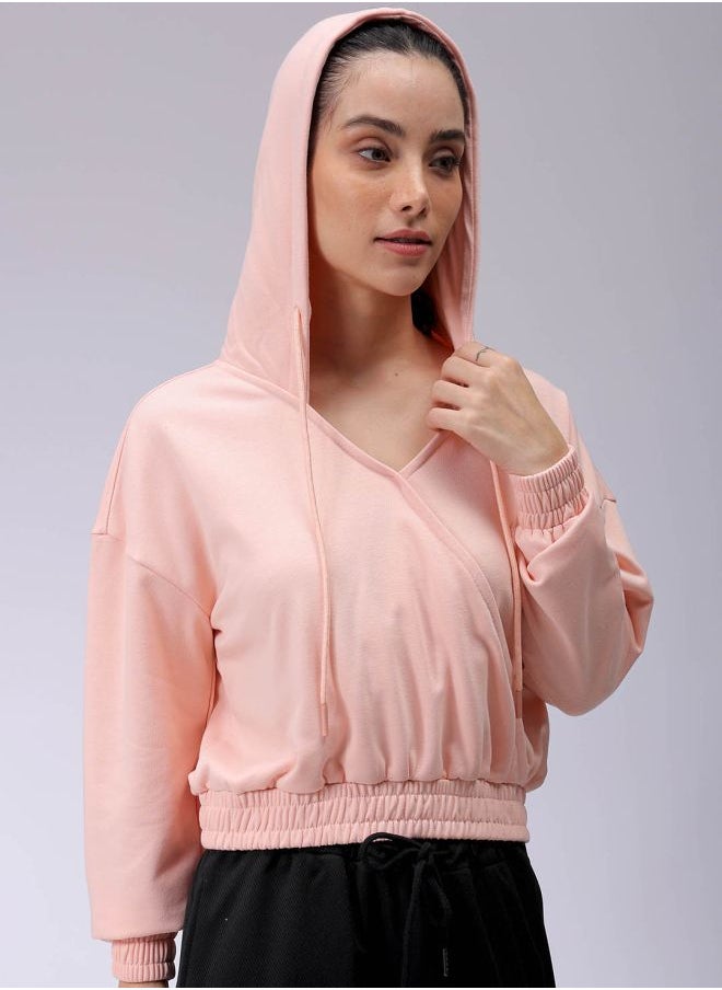 Women Regular Fit Solid Wrap Sweatshirt