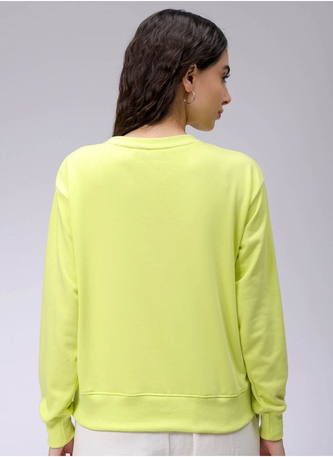 Women Relaxed Fit Typographic Crewneck Sweatshirt