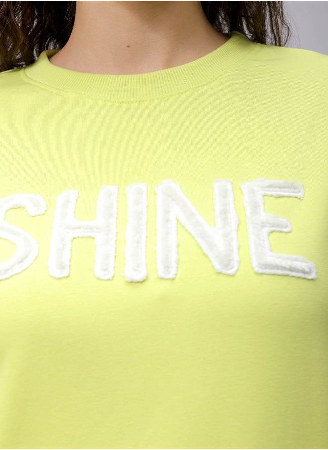 Women Relaxed Fit Typographic Crewneck Sweatshirt