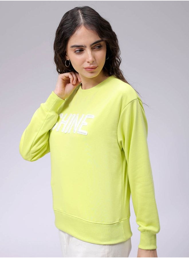 Women Relaxed Fit Typographic Crewneck Sweatshirt