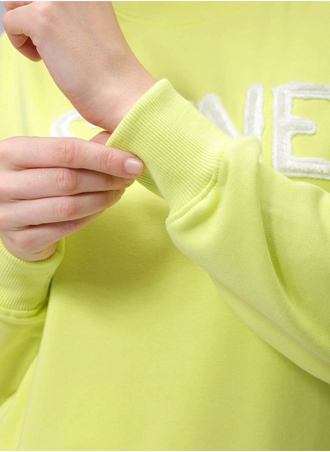 Women Relaxed Fit Typographic Crewneck Sweatshirt