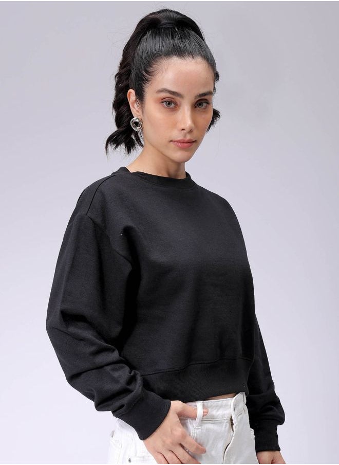 Women Regular Fit Graphic Print Crewneck Sweatshirt