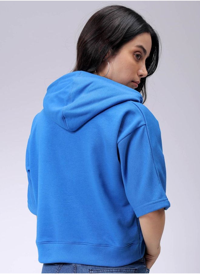 Women Boxy Fit Solid Wrap Sweatshirt