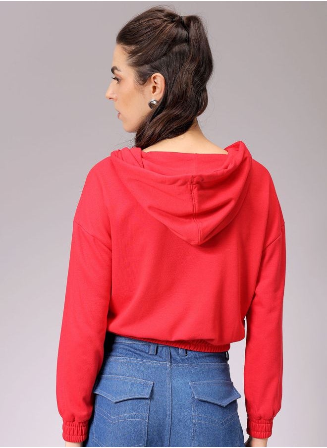 Women Regular Fit Solid Wrap Sweatshirt
