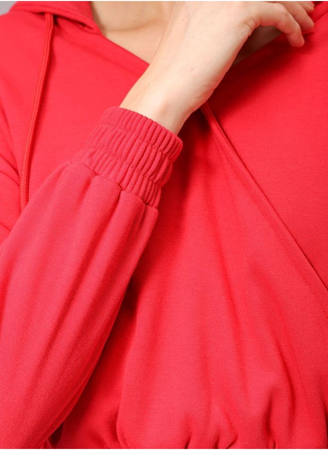 Women Regular Fit Solid Wrap Sweatshirt