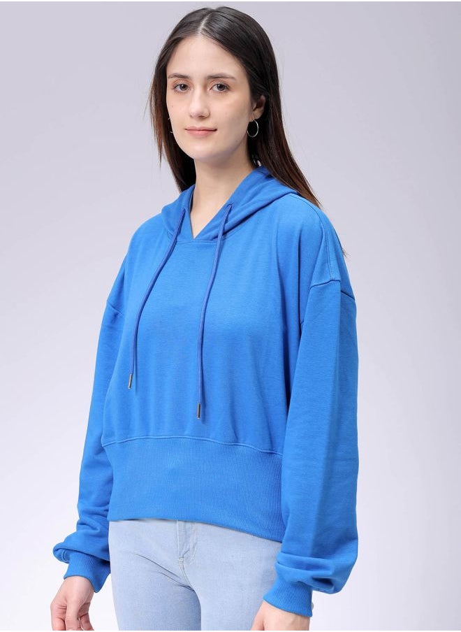 Women Regular Fit Solid Balloon Sweatshirt