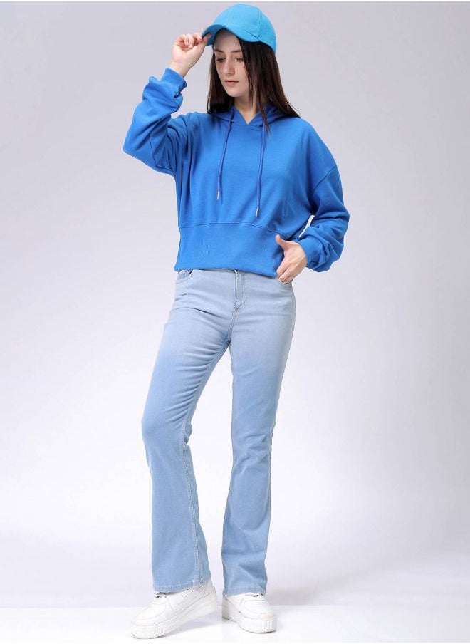 Women Regular Fit Solid Balloon Sweatshirt