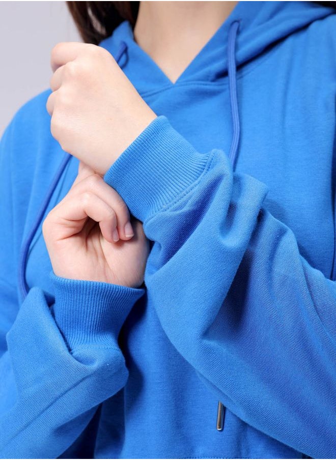 Women Regular Fit Solid Balloon Sweatshirt