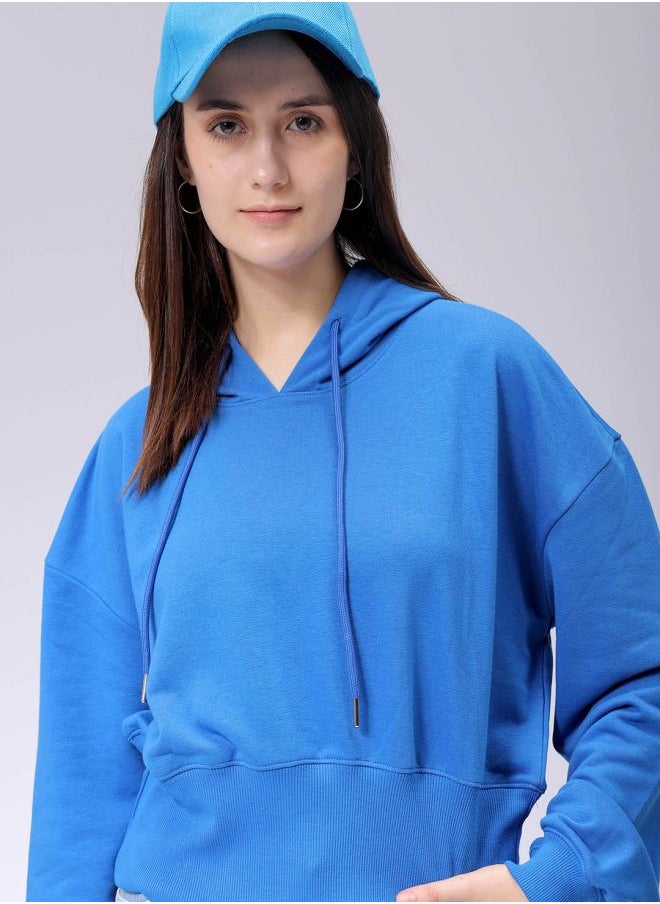 Women Regular Fit Solid Balloon Sweatshirt
