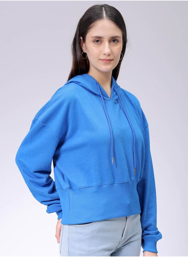 Women Regular Fit Solid Balloon Sweatshirt