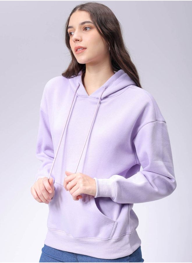 Women Boxy Fit Graphic Print Hooded Sweatshirt