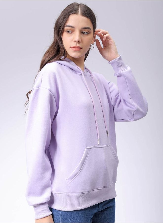 Women Boxy Fit Graphic Print Hooded Sweatshirt
