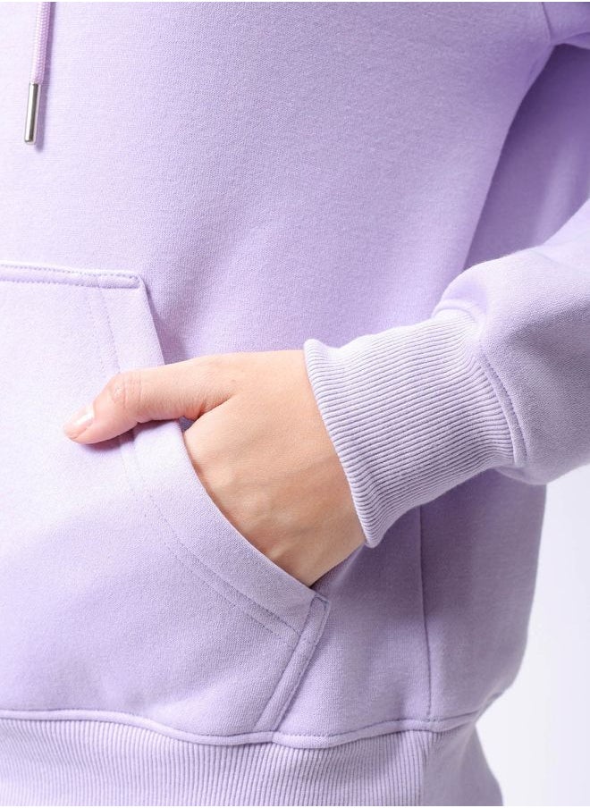 Women Boxy Fit Graphic Print Hooded Sweatshirt