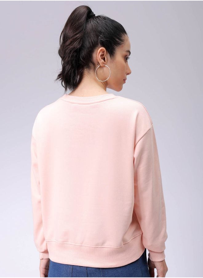 Women Relaxed Fit Typographic Crewneck Sweatshirt
