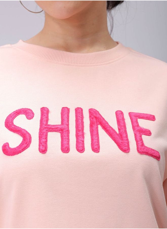 Women Relaxed Fit Typographic Crewneck Sweatshirt