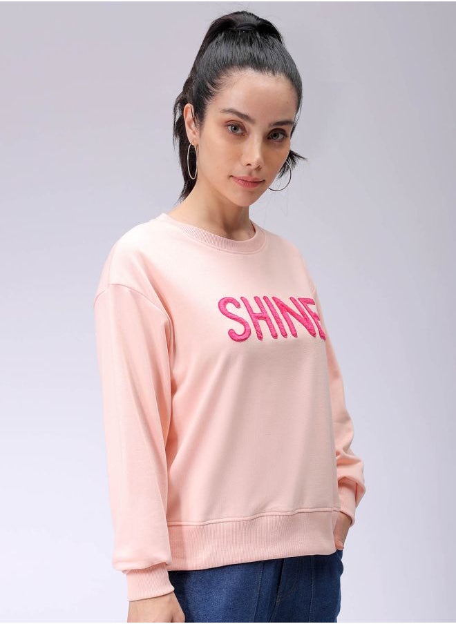 Women Relaxed Fit Typographic Crewneck Sweatshirt