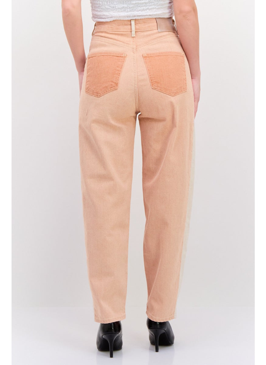 Women Regular Fit Straight Leg Solid Pants, Pink