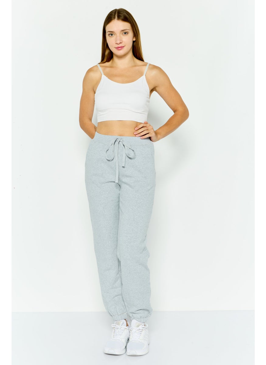 Women Regular Fit Heather Jogger Pants, Grey