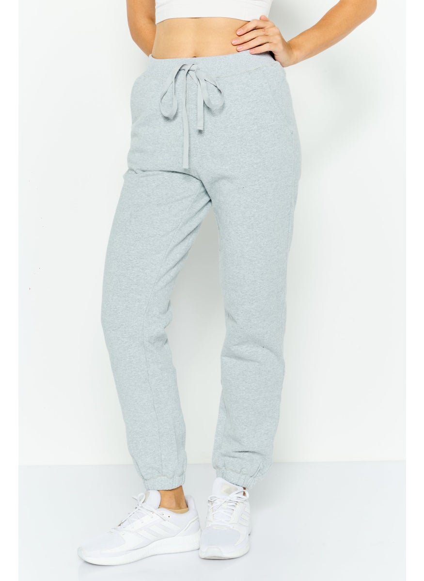 Women Regular Fit Heather Jogger Pants, Grey