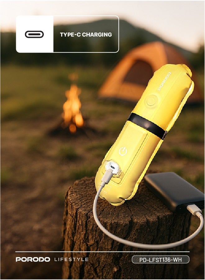 Inflatable Outdoor Magnetic Tube Light with 150 Lumens and Light Memory /  Magnetic Attachment/  Warm/White Light / Long Working Time / Durable and Lightweight Camping Light - White