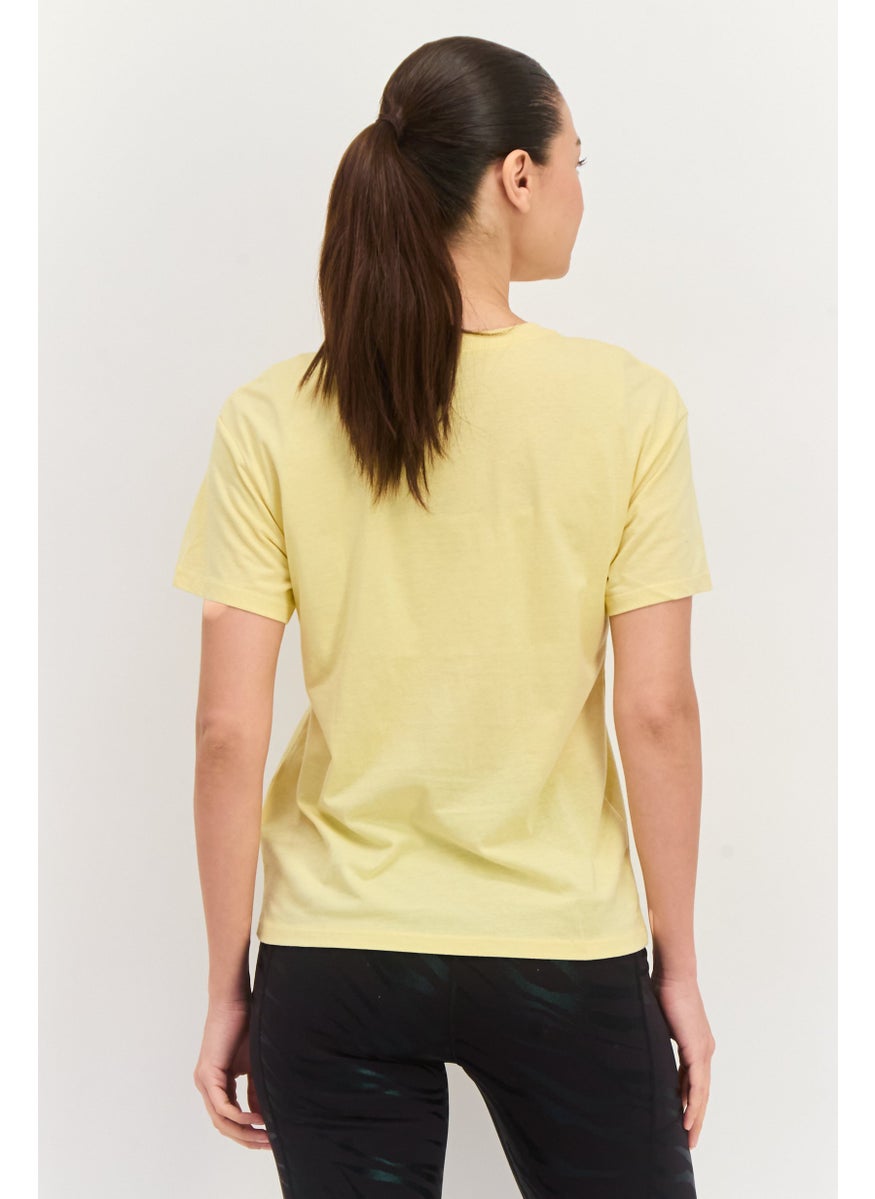 Women Sportswear Fit Short Sleeve Outdoor Top, Yellow