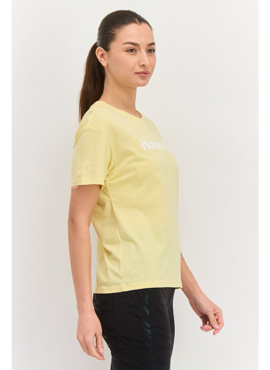 Women Sportswear Fit Short Sleeve Outdoor Top, Yellow