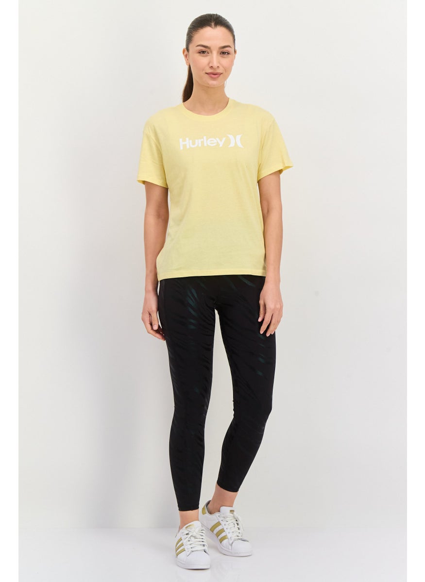 Women Sportswear Fit Short Sleeve Outdoor Top, Yellow